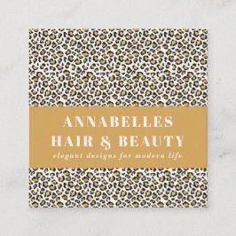 Leoparddruck Ersttypografie fett modernes Gold  Quadratische Visitenkarte