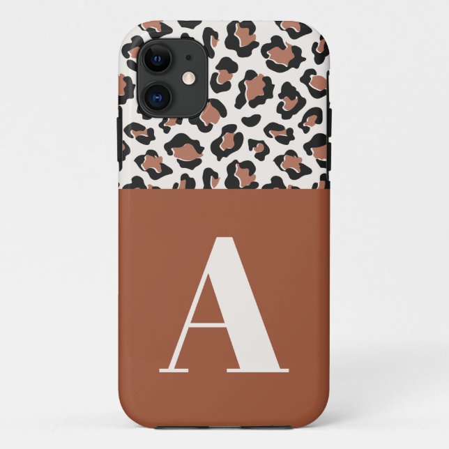 Leoparddruck Ersttypografie Moderne Terrakotta Case-Mate iPhone Hülle (Rückseite)