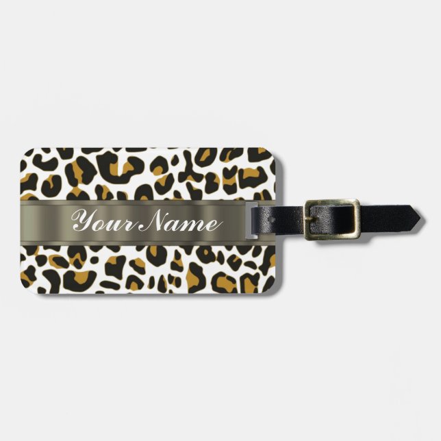 Leoparddruck Gepäckanhänger (Vorderseite horizontal)