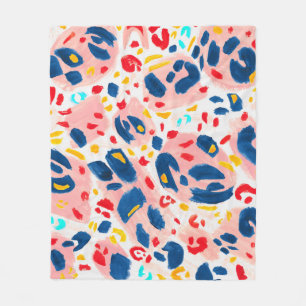 Leoparddruck: handbemalte Wasserfarbe. Fleecedecke
