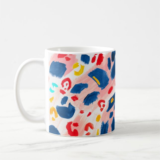 Leoparddruck: handbemalte Wasserfarbe. Kaffeetasse (Links)
