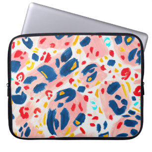 Leoparddruck: handbemalte Wasserfarbe. Laptopschutzhülle