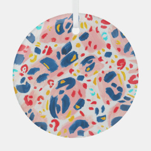 Leoparddruck: handbemalte Wasserfarbe. Ornament Aus Glas
