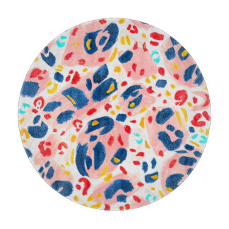 Leoparddruck: handbemalte Wasserfarbe. Schneidebrett