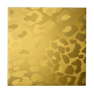 Leoparddruck in Gold Fliese