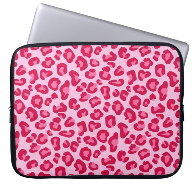 Leoparddruck in Pastellrosa, Hot Pink und Fuchsia Laptopschutzhülle (Vorderseite)