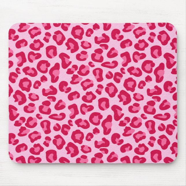 Leoparddruck in Pastellrosa, Hot Pink und Fuchsia Mousepad (Vorne)