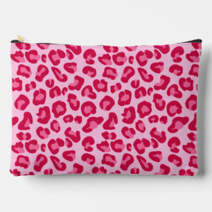 Leoparddruck in Pastellrosa, Hot Pink und Fuchsia Zubehörtasche