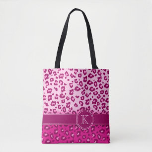 Leoparddruck-Pinkmonogrammtierdrucktasche