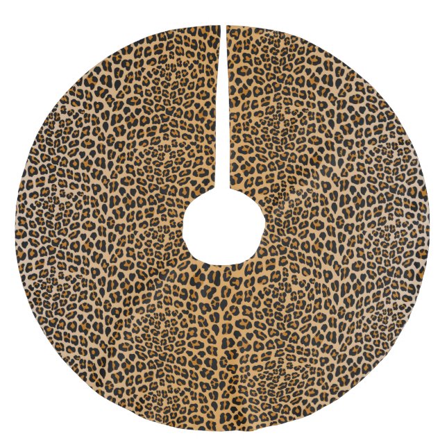 Leoparddruck Polyester Weihnachtsbaumdecke (Vorderseite)