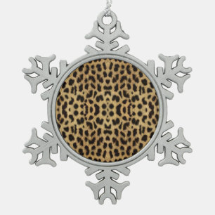 Leoparddruck Schneeflocke-Verzierung Schneeflocken Zinn-Ornament