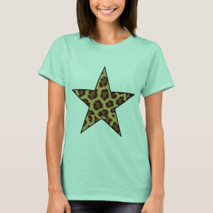 Leoparddruck-Sternt-shirt T-Shirt