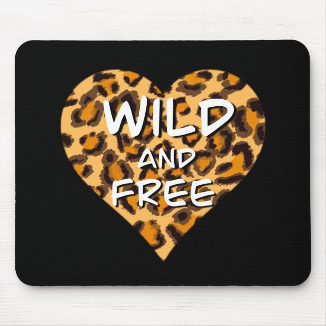 Leoparddruck | Wild und freies Herz | LIEBE T - SH Mousepad (Vorne)