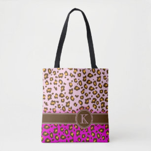 Leoparddruckbraunrosamonogrammtierdrucktasche