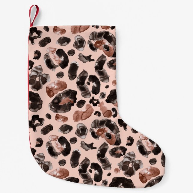 Leoparde, Tierhaut nahtlos Muster. Kleiner Weihnachtsstrumpf (Vorderseite)