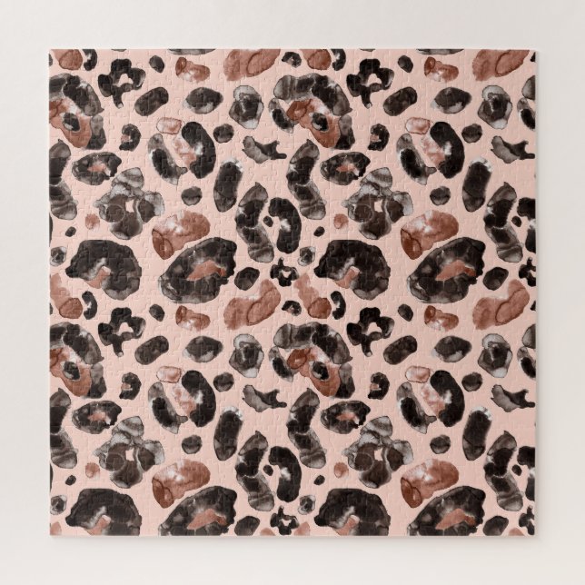 Leoparde, Tierhaut nahtlos Muster. Puzzle (Vertikal)