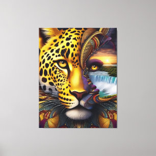 Leoparden-Abstrakte Kunst Leinwanddruck