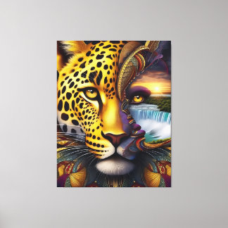 Leoparden-Abstrakte Kunst Leinwanddruck