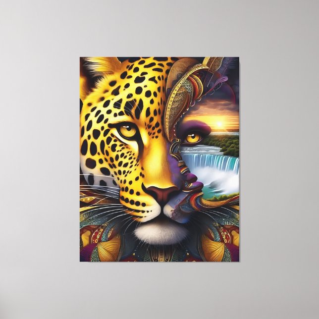 Leoparden-Abstrakte Kunst Leinwanddruck (Vorderseite)