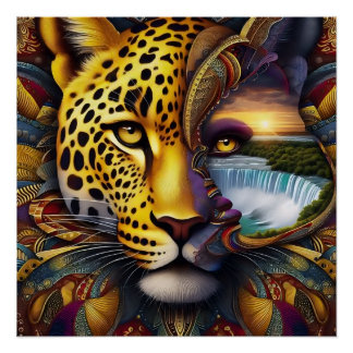 Leoparden-Abstrakte Kunst Poster