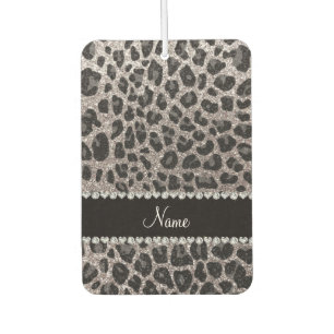 Leoparden aus individuelle Name Silber Glitzer Autolufterfrischer