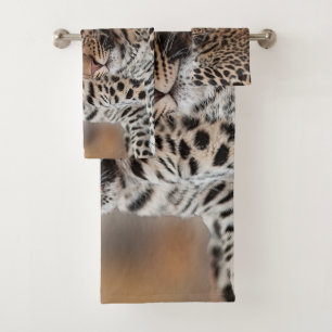 Leoparden Badhandtuch Set