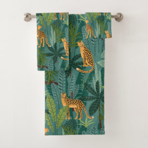 Leoparden Badhandtuch Set