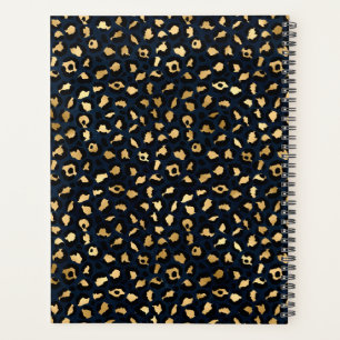 Leoparden-Blau-Gold-Muster Planer