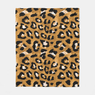 Leoparden der tierischen Haut: Aquarellmuster. Fleecedecke