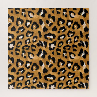 Leoparden der tierischen Haut: Aquarellmuster. Puzzle