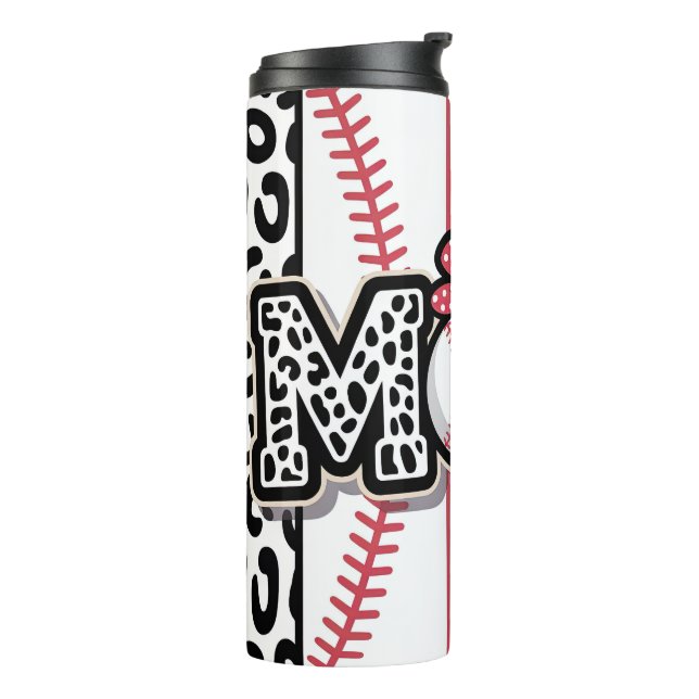 Leoparden-Druck Baseball-Mama Thermosbecher (Nach links gedreht)