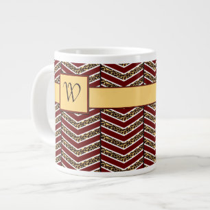 Leoparden-Druck-Chevron-Spezialtasse Jumbo-Tasse