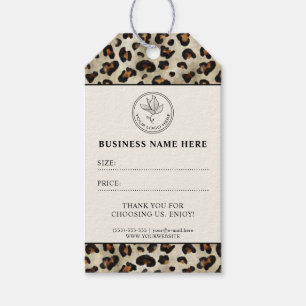 Leoparden-Druck Custom Shop Logo Preis-Hängeschild Geschenkanhänger