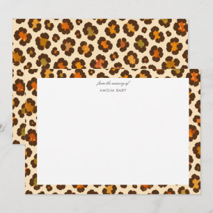 Leoparden-Druck Halloween-Baby-Bash-Notizkarte Mitteilungskarte