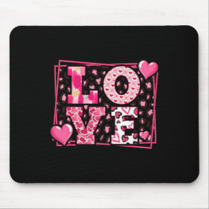 Leoparden-Druck Liebe Rote Lippen Wort Buchstabe N Mousepad
