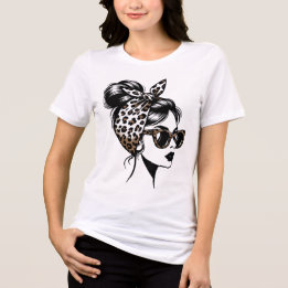 Leoparden-Druck Mode Mädchen Ästhetik T-Shirt Desi Tri-Blend Shirt