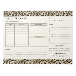 Leoparden-Druck Terminkalender ohne Datum To-Do-Li Notizblock