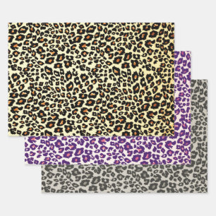 Leoparden-Druck-Verpackungsbastelpapier in Farben Geschenkpapier Set