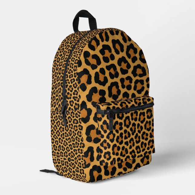 Leoparden-Druckmuster Bedruckter Rucksack (Rückseitige Ecke links)