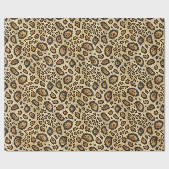 Leoparden-Druckmuster – Wildtier-Hautdesign Geschenkpapier (Flach)