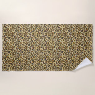 Leoparden-Druckmuster – Wildtier-Hautdesign Strandtuch