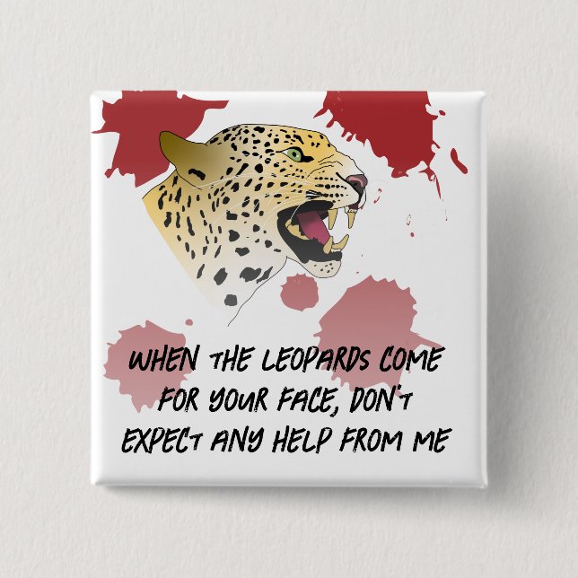 Leoparden essen Gesichter Button (Vorderseite)
