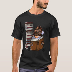 Leoparden-Garten-Zwerg liest Bücher Zwerge Buch T-Shirt