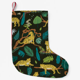 Leoparden im Dschungel: Vintage Wild Kleiner Weihnachtsstrumpf
