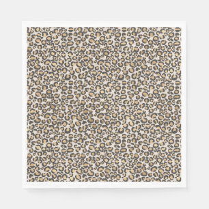 Leoparden in Tierdrucken, Nuetrals Chic Party Serviette