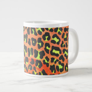 Leoparden Orange und Gelb Druck Jumbo-Tasse