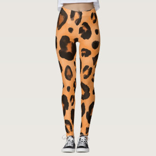 Leoparden Pelz, Aquarell, nahtlose Textur. Leggings