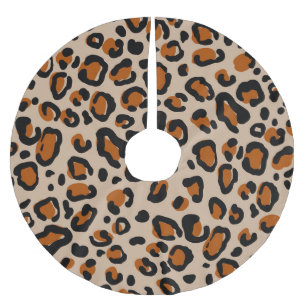 Leoparden Pelzdesign, nahtloses Muster. Polyester Weihnachtsbaumdecke