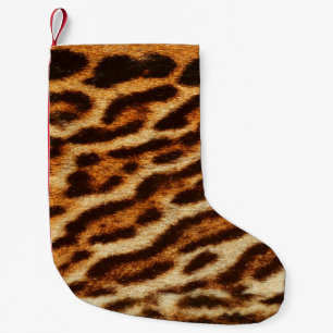 Leoparden Pelztexturen. Tierdruck Kleiner Weihnachtsstrumpf
