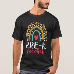 Leoparden-Rainbow-Herz vor der Schule T-Shirt